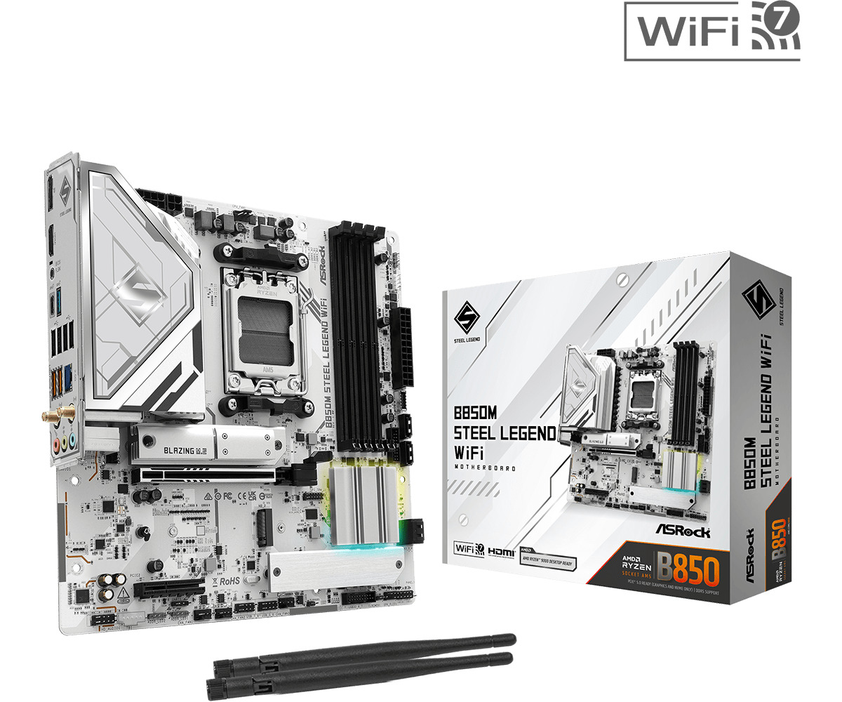 ASRock B850M Steel Legend WiFi Motherboard Micro ATX με AMD AM5 Socket