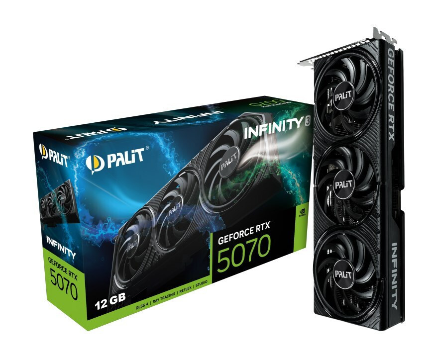 Palit GeForce RTX 5070 12GB GDDR7 Infinity 3 Κάρτα Γραφικών Κωδικός NE75070019K9-GB2050S