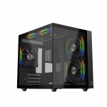 Xigmatek Aqua M Lite Gaming Mini Tower Κουτί Υπολογιστή με Πλαϊνό Παράθυρο και ARGB Φωτισμό Μαύρο