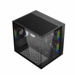 Xigmatek Aqua M Lite Gaming Mini Tower Κουτί Υπολογιστή με Πλαϊνό Παράθυρο και ARGB Φωτισμό Μαύρο