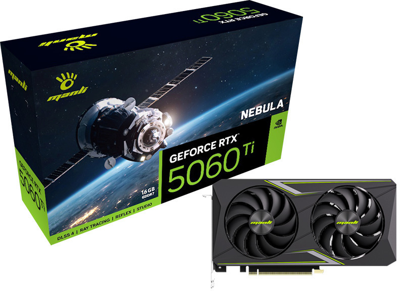 Manli GeForce RTX 5060 Ti 16GB GDDR7 Nebula Κάρτα Γραφικών N772506TIM26500