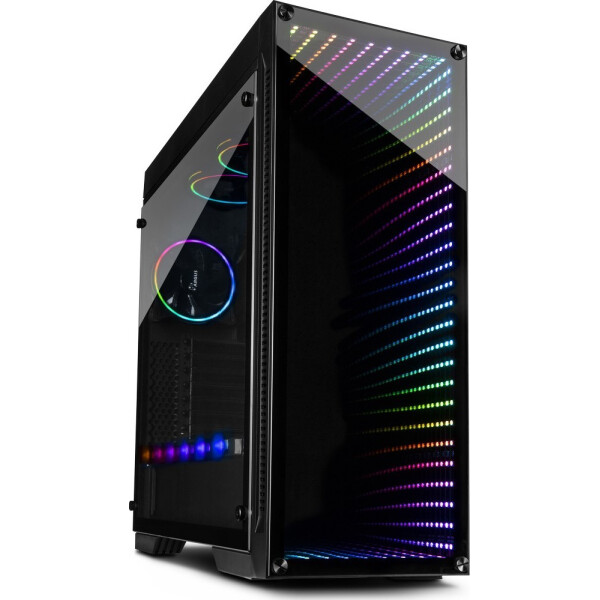 Inter-Tech X-908 Infini2 Gaming Midi Tower Κουτί Υπολογιστή με Πλαϊνό Παράθυρο και RGB Φωτισμό Μαύρο