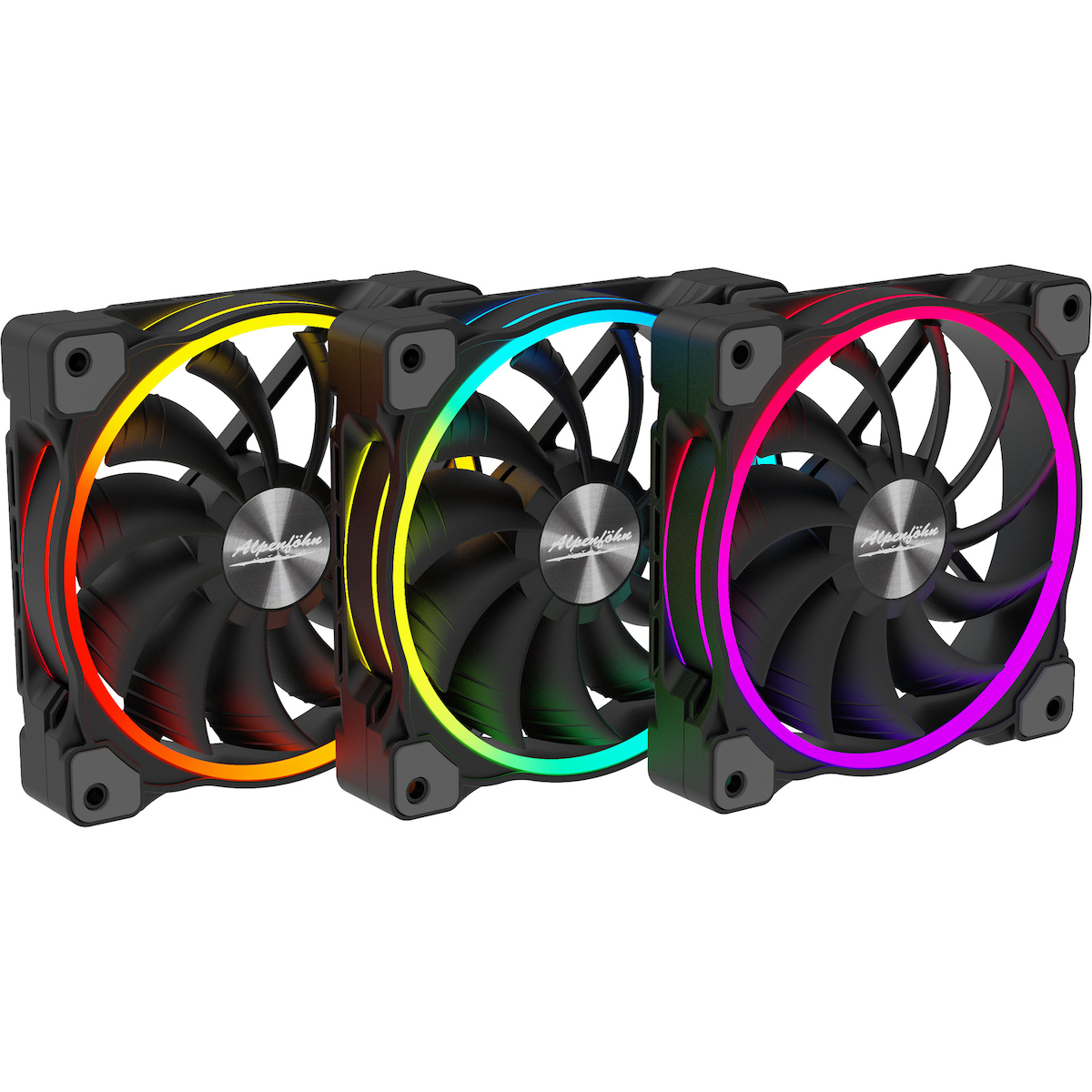 Alpenfoehn Wing Boost 3 ARGB Case Fan 120mm με Σύνδεση 4-Pin Molex 3τμχ