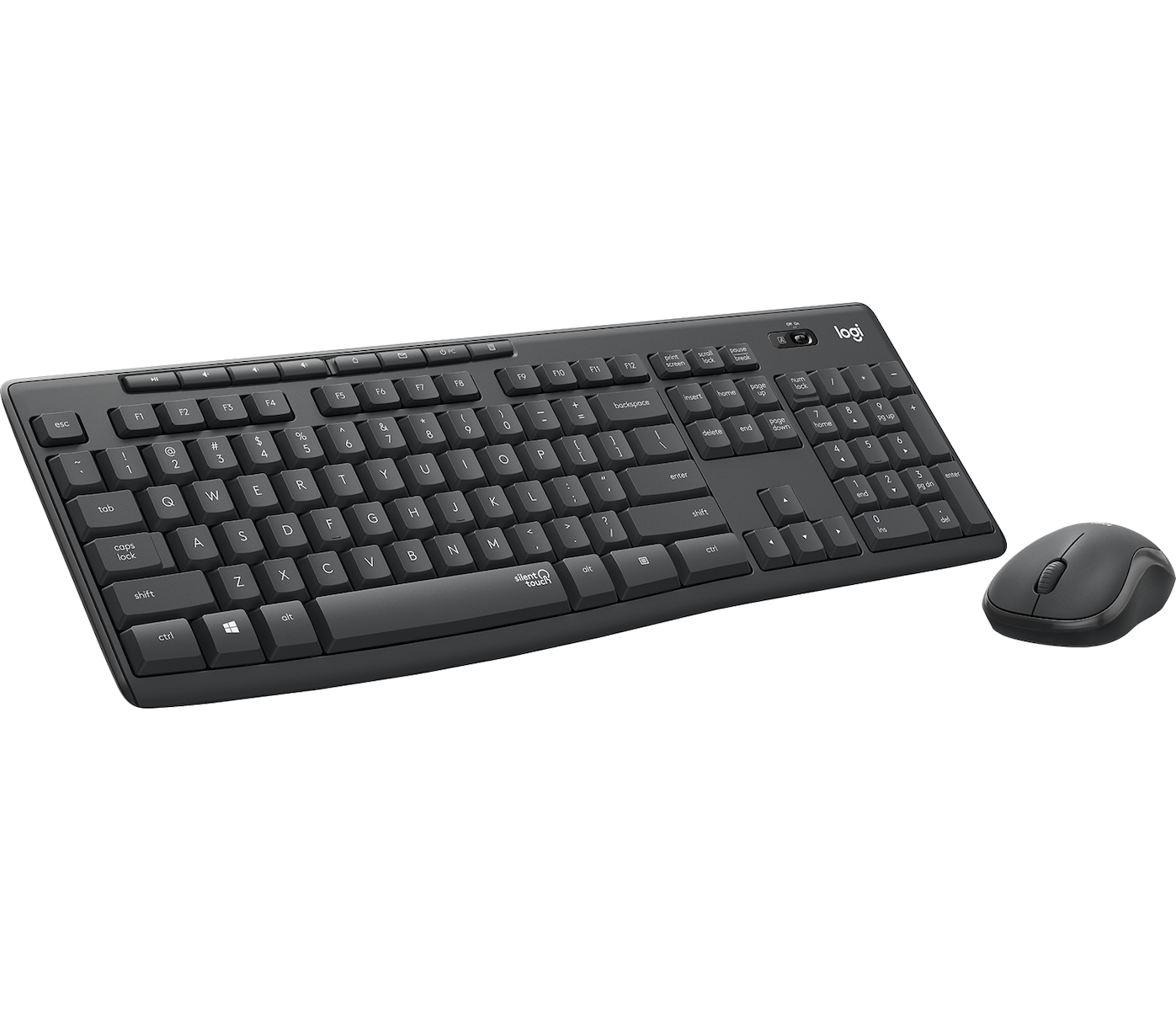 Logitech MK295 Silent Ασύρματο Σετ Πληκτρολόγιο Ποντίκι Αγγλικό US Γκρι