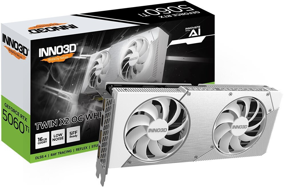 Inno 3D GeForce RTX 5060 Ti 16GB GDDR7 Twin X2 OC White Κάρτα Γραφικών Κωδικός N506T2-16D7X-191073W