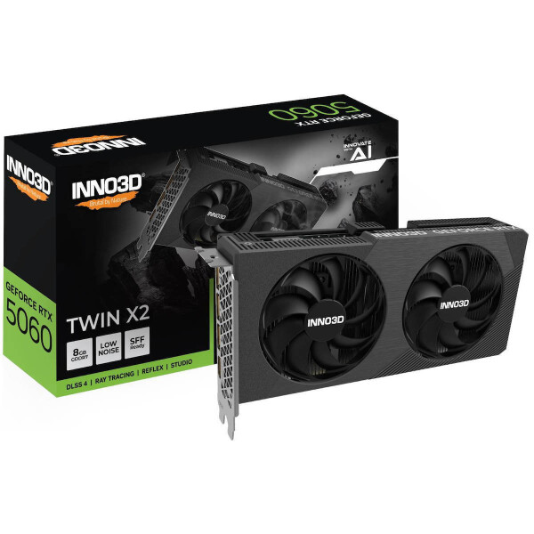 Inno 3D GeForce RTX 5060 8GB GDDR7 Twin X2 Κάρτα Γραφικών Κωδικός N50602-08D7-195071N