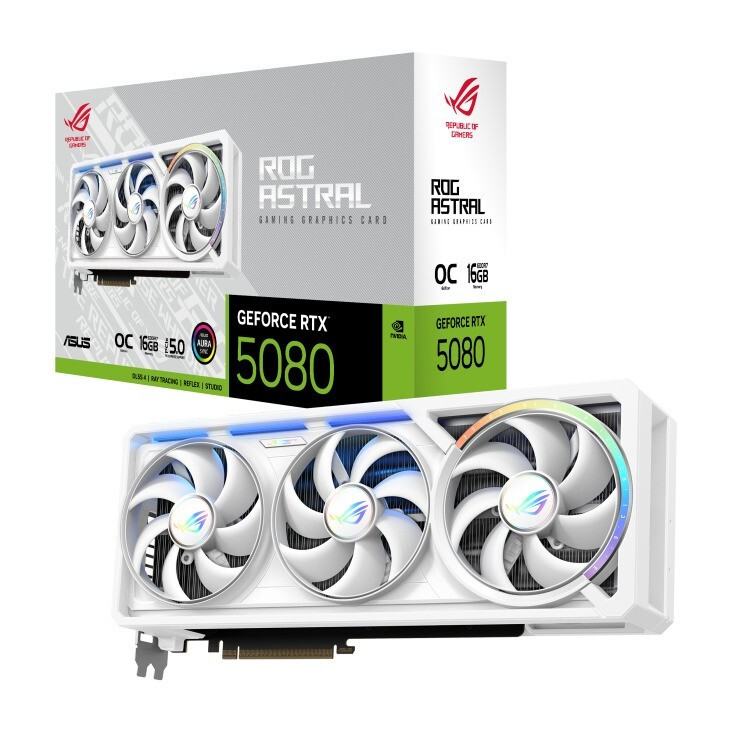 Asus GeForce RTX 5080 16GB GDDR7 ROG Astral White OC Edition Κάρτα Γραφικών Κωδικός 90YV0LV4-M0NA00