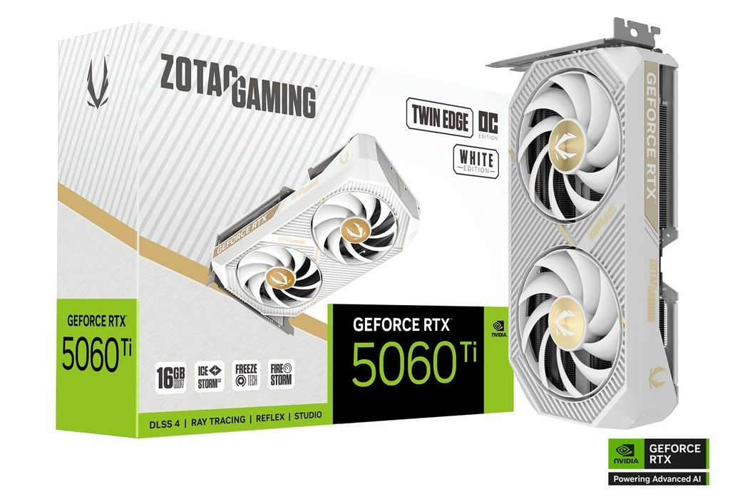 Zotac GeForce RTX 5060 Ti 16GB GDDR7 Twin Edge OC White Κάρτα Γραφικών Κωδικός ZT-B50620Q-10M