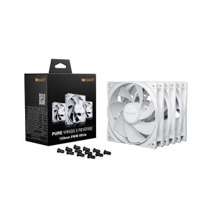 Be Quiet Pure Wings 3 Case Fan 120mm με Λευκό Φωτισμό και Σύνδεση 4-Pin PWM 3τμχ Λευκό