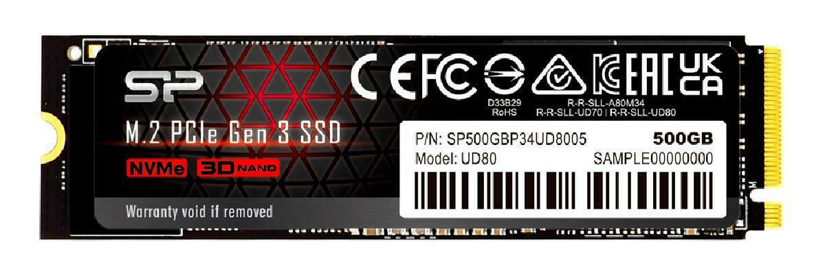 Silicon Power UD80 SSD 500GB M.2 NVMe PCI Express 3.0 Κωδικός SP500GBP34UD8005