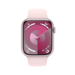 Apple Watch Series 9 Aluminium 45mm Αδιάβροχο με eSIM και Παλμογράφο Pink με Light Pink Sport Band S/M