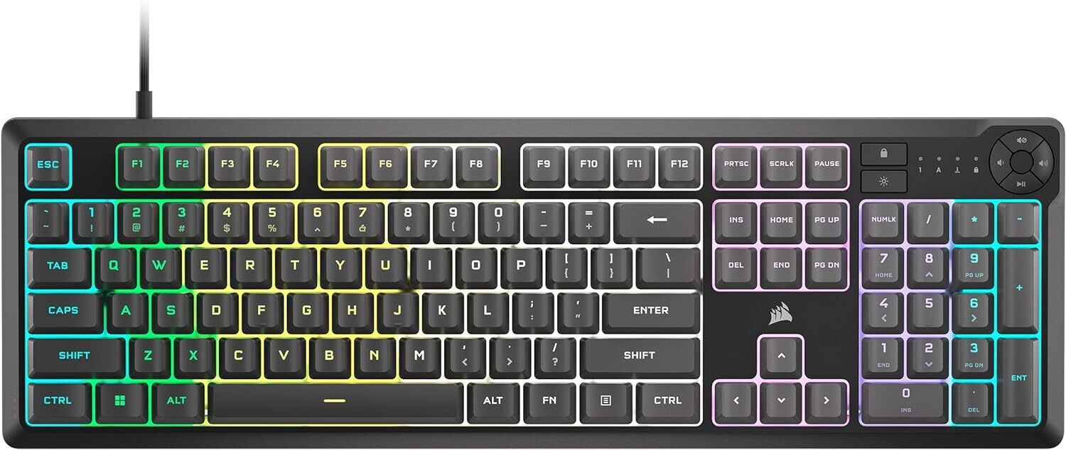 Corsair K55 CORE RGB Gaming Πληκτρολόγιο με RGB φωτισμό Αγγλικό US