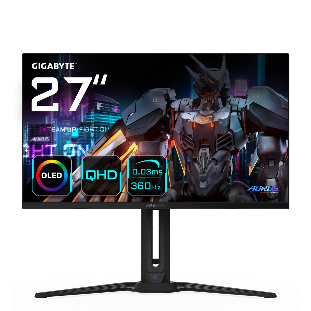 Gigabyte Aorus FO27Q3 OLED HDR Gaming Monitor 27 QHD 2560x1440 360Hz με Χρόνο Απόκρισης 0.03ms GTG
