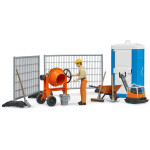 Bruder Παιχνίδι Μινιατούρα Σετ Εργάτης Με Μπετονιέρα Και Εργαλεία