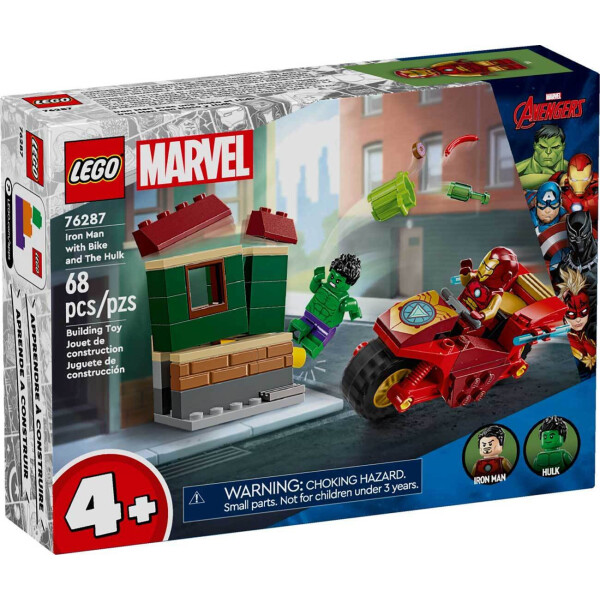 Lego Marvel Iron Man with Bike and the Hulk για 4 Ετών 68τμχ Κωδικός 76287