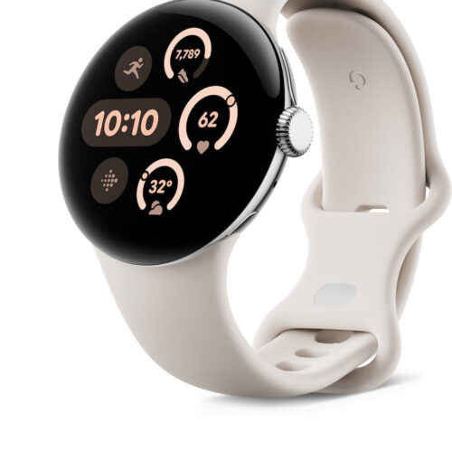 Google Pixel Watch 3 Aluminium 41mm Αδιάβροχο με Παλμογράφο Polished Silver Aluminum case / Porcelain Active Band