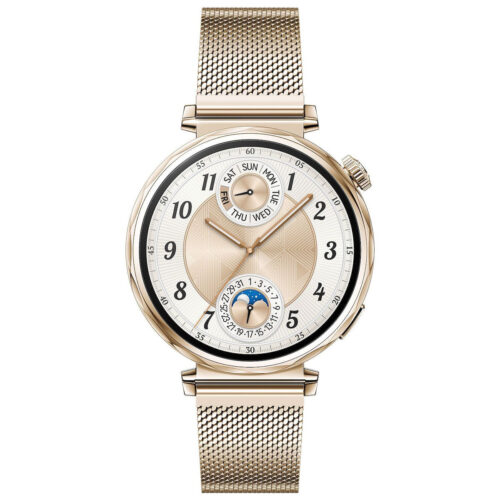 Huawei Watch GT 5 41mm Αδιάβροχο με Παλμογράφο Gold Milanese Strap