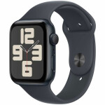 Apple Watch SE 2024 Aluminium 44mm Αδιάβροχο με Παλμογράφο Midnight με Midnight Sport Band M/L