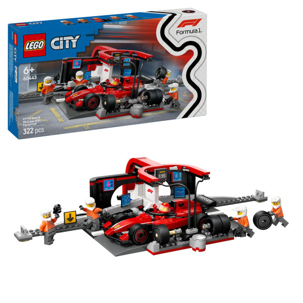 Lego City F1 Pit Stop Pit Crew with Ferrari Car για 6 Ετών 322τμχ Κωδικός 60443