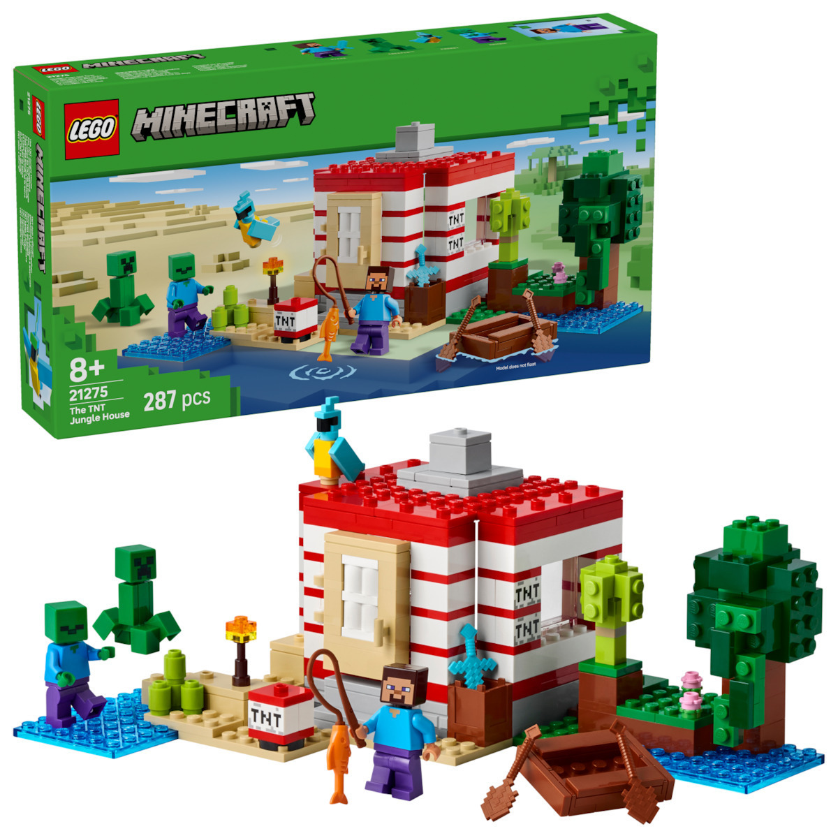 Lego Minecraft The TNT Jungle House για 8 Ετών 287τμχ Κωδικός 21275