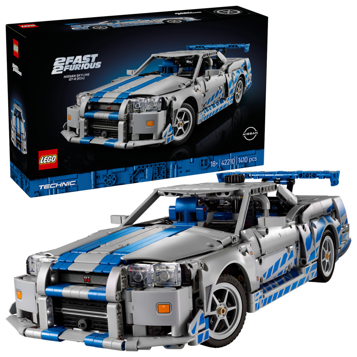 Lego Technic 2 Fast 2 Furious Nissan Skyline GT-R R34 Car για 18 Ετών 1410τμχ Κωδικός 42210