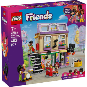 Lego Friends Music Store Apartment για 7 Ετών 483τμχ Κωδικός 42653