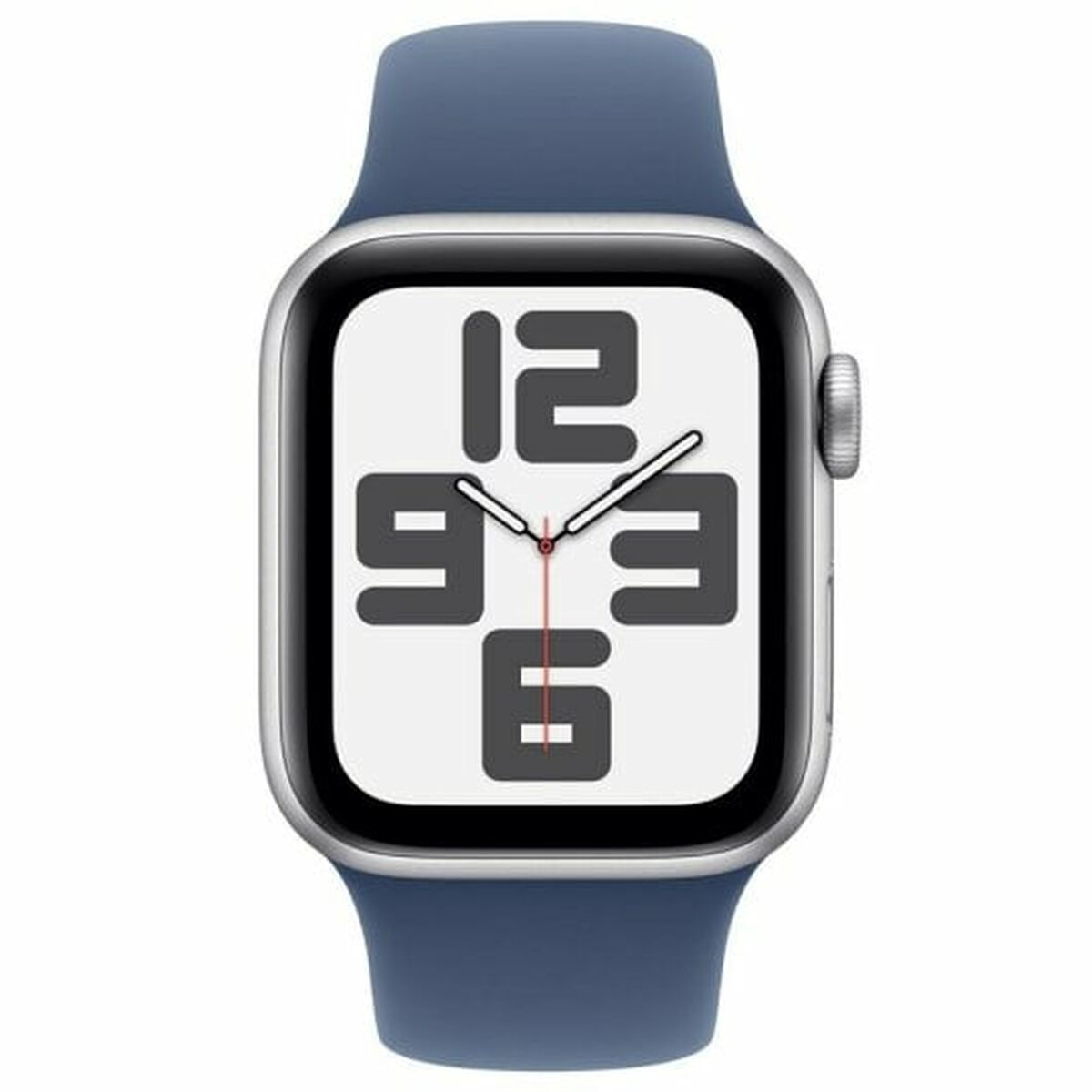 Apple Watch SE 2024 Aluminium 40mm Αδιάβροχο με Παλμογράφο Silver με Denim Sport Band S/M
