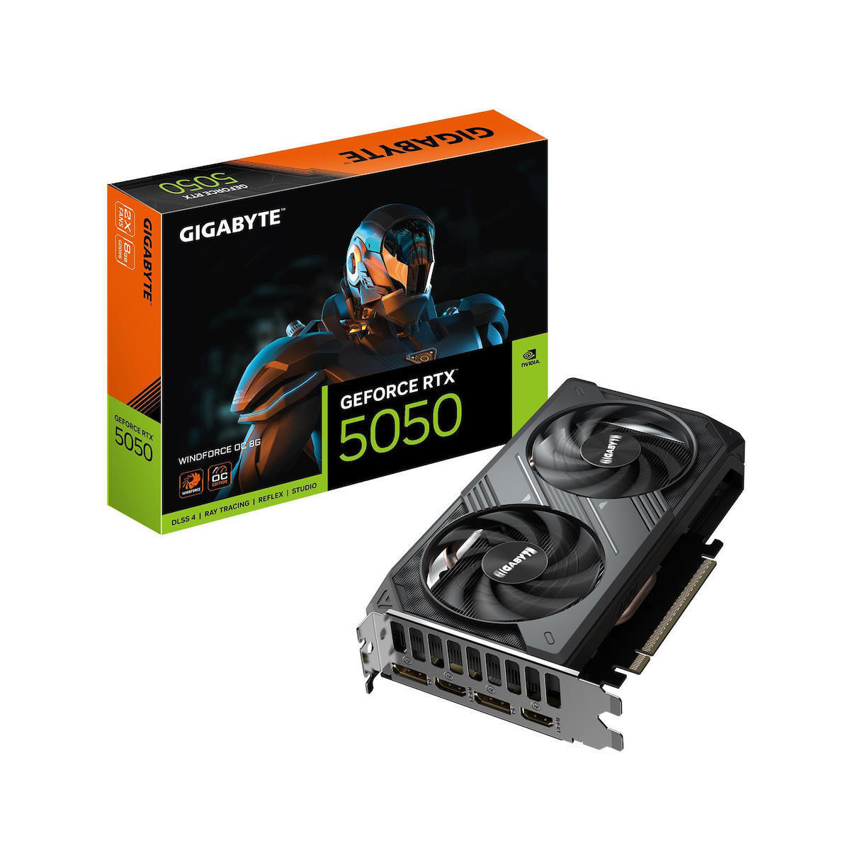 Gigabyte GeForce RTX 5050 8GB GDDR6 Windforce OC Κάρτα Γραφικών Κωδικός GV-N5050WF2OC-8GD