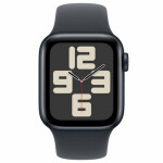 Apple Watch SE 2024 Aluminium 40mm Αδιάβροχο με Παλμογράφο Midnight με Midnight Sport Band S/M