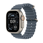 Apple Watch Ultra 3 Titanium 49mm Αδιάβροχο με eSIM και Παλμογράφο Natural Titanium Case with Anchor Blue Ocean Band
