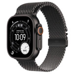Apple Watch Ultra 3 Titanium 49mm Αδιάβροχο με eSIM και Παλμογράφο Black Titanium Case with Black Titanium Milanese Loop - Large