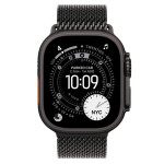 Apple Watch Ultra 3 Titanium 49mm Αδιάβροχο με eSIM και Παλμογράφο Black Titanium Case with Black Titanium Milanese Loop - Large