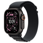 Apple Watch Ultra 3 Titanium 49mm Αδιάβροχο με eSIM και Παλμογράφο Black Titanium Case with Black Alpine Loop - Large