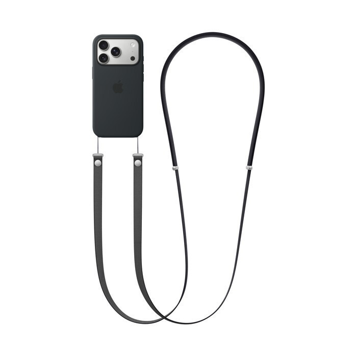 Apple Crossbody Strap Λουράκι Λαιμού για Κινητά Black