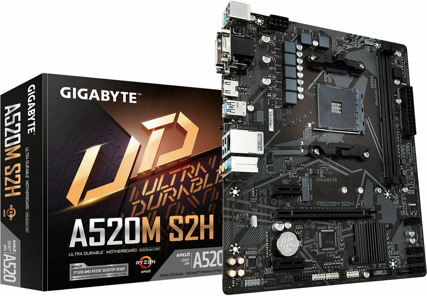 Gigabyte A520M S2H Motherboard Micro ATX με AMD AM4 Socket GA-A520M-S2H