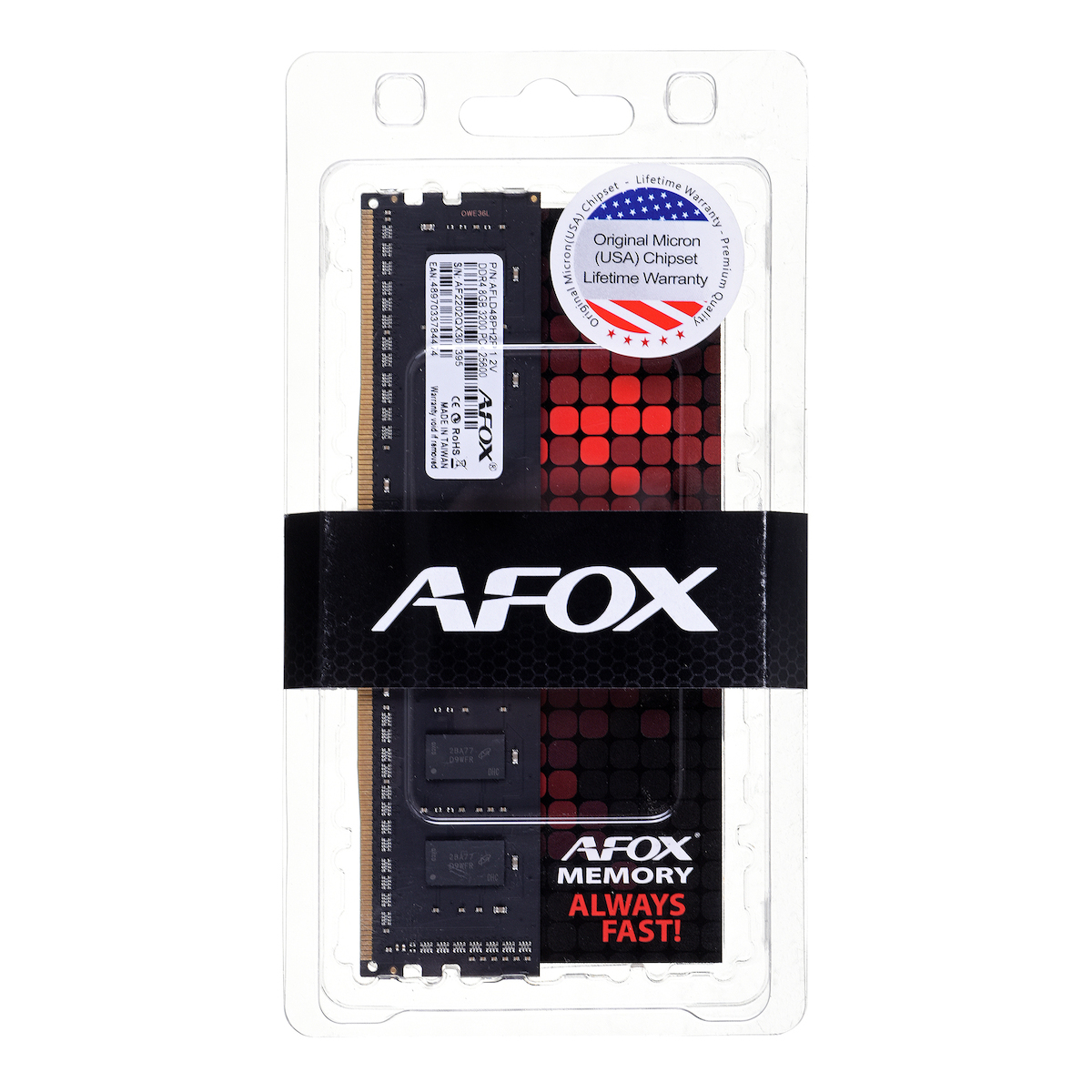 Afox DDR4 με Module 1x16GB και Ταχύτητα 3200 για Desktop Κωδικός AFLD416PS1P