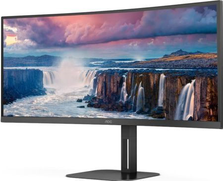 AOC CU34V5C VA Curved Monitor 34 QHD 3440x1440 με Χρόνο Απόκρισης 4ms GTG