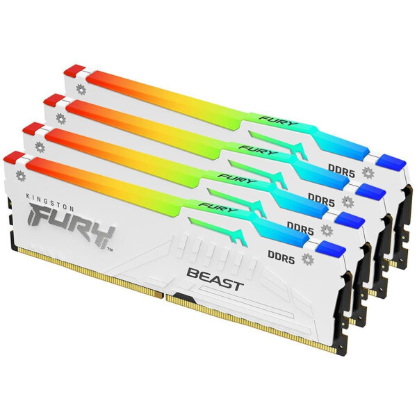 Kingston Fury Beast RGB DDR5 128GB RAM με 4x32GB Modules και Ταχύτητα 5600 για Desktop Κωδικός KF556C40BWAK4-128