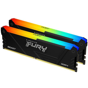 Kingston Fury Beast DDR4 16GB RAM με 2x8GB Modules και Ταχύτητα 3600 για Desktop Κωδικός KF436C17BB2AK2/16