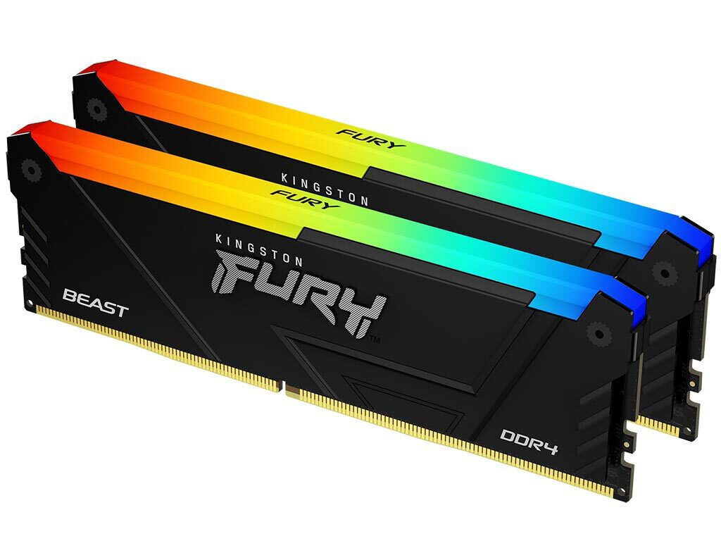 Kingston Fury Beast DDR4 32GB RAM με 2x16GB Modules και Ταχύτητα 3600 για Desktop Κωδικός KF436C18BB2AK2/32