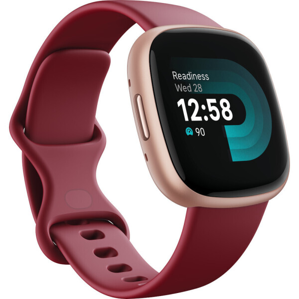 Fitbit Versa 4 Aluminium 41mm Αδιάβροχο Smartwatch με Παλμογράφο Beet Rose