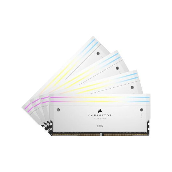 Corsair Dominator Titanium RGB XMP White DDR5 64GB RAM με 4x16GB Modules και Ταχύτητα 6000 για Desktop Κωδικός CMP64GX5M4B6000C36W