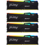 Kingston Fury Beast RGB DDR5 128GB RAM με 4x32GB Modules και Ταχύτητα 5200 για Desktop Κωδικός KF552C40BBAK4-128