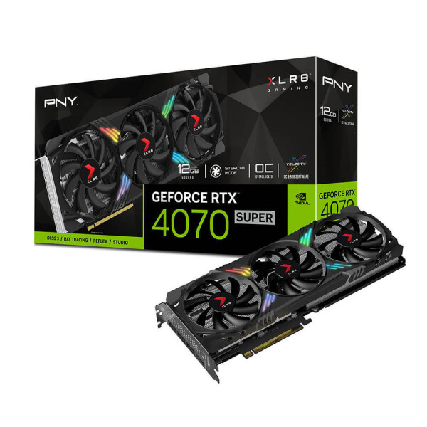 PNY GeForce RTX 4070 Super 12GB GDDR6X OC XLR8 ARGB TF Verto Κάρτα Γραφικών Κωδικός VCG4070S12TFXXPB1-O