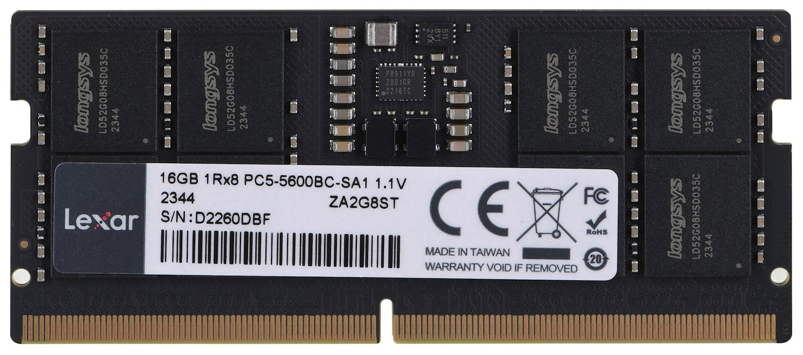 Lexar DDR5 με Module 1x16GB και Ταχύτητα 5600 για Laptop Κωδικός LD5S16G56C46ST-BGS