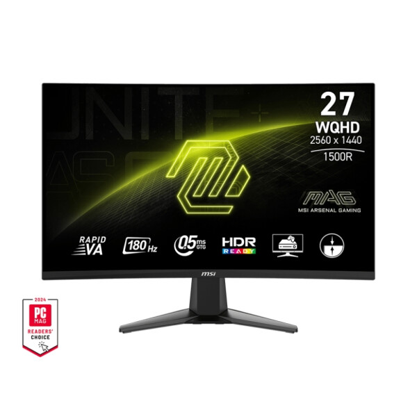 MSI MAG 27CQ6F VA Curved Monitor 27 QHD 2560x1440 180Hz με Χρόνο Απόκρισης 0.5ms GTG