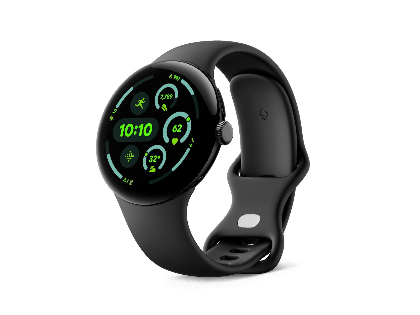 Google Pixel Watch 3 Aluminium 45mm Αδιάβροχο με Παλμογράφο Matte Black Aluminum Case / Obsidian Active Band