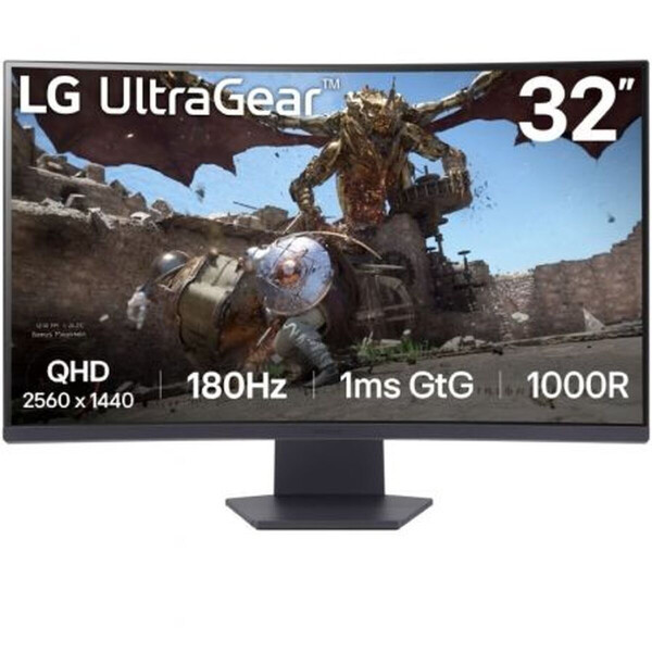 LG UltraGear 32GS60QC-B VA HDR Curved Monitor 31.5 QHD 2560x1440 180Hz με Χρόνο Απόκρισης 1ms GTG