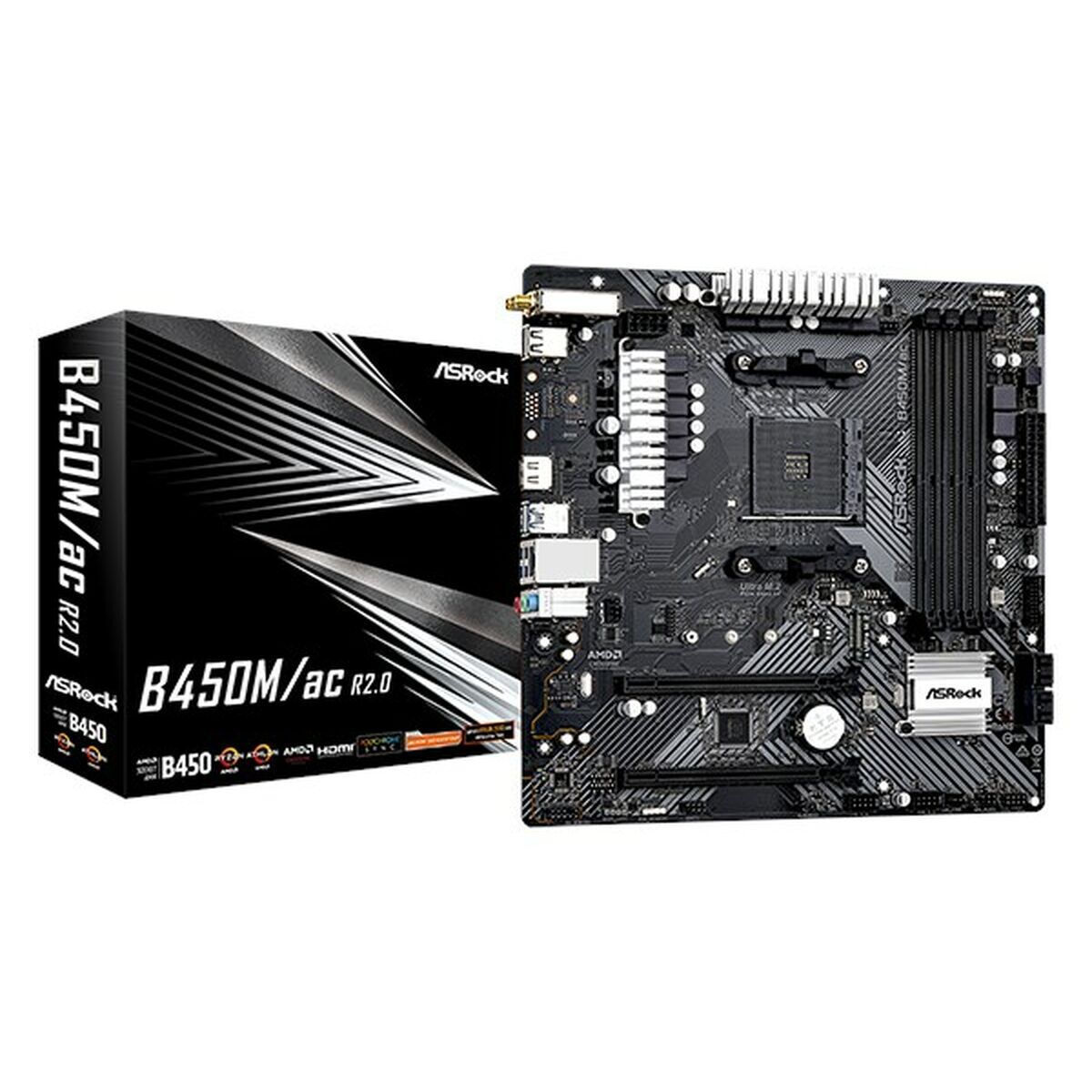 ASRock B450M/ac rev. 2.0 Wi-Fi Motherboard Micro ATX με AMD AM4 Socket