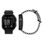 Apple Watch Ultra 2 2024 Titanium 49mm Αδιάβροχο με eSIM και Παλμογράφο Black με Black Ocean Band